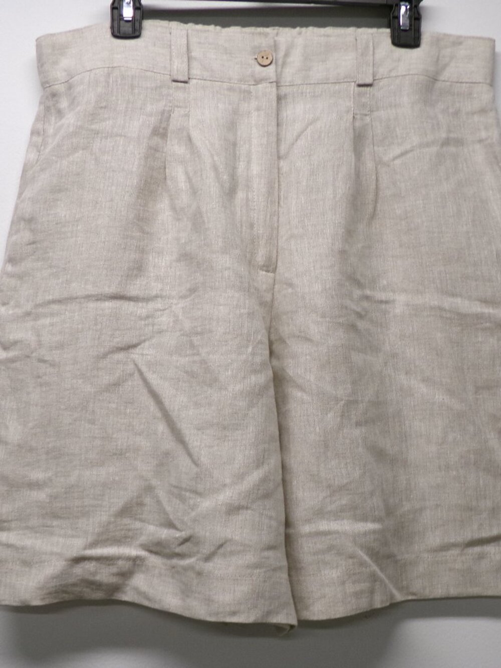 NWT Linen Handmade Studio High Waisted 100% Linen Pleated Wide Leg Shorts sz XL